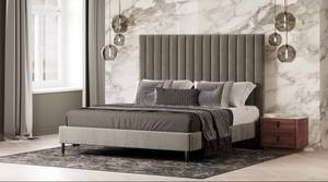 Modrest Hemlock - Modern Light Grey Velvet Bed by VIG Furniture