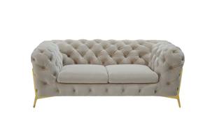 Divani Casa Quincey - Transitional Beige Velvet Loveseat by VIG Furniture