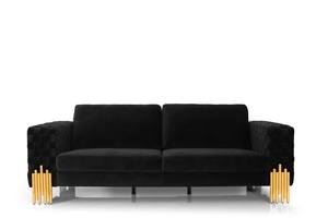 Divani Casa Georgia- Modern Velvet Glam Black Gold Sofa by VIG Furniture