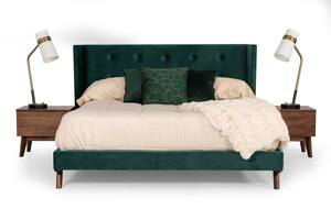 Nova Domus Durango Modern Green Fabric & Walnut Bed by VIG Furniture