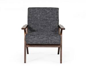 Modrest Candea Mid Century Walnut & Grey Accent Chair by VIG Furniture