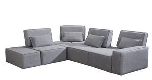 Divani Casa Chapel Modern Light Grey Fabric Sectional Sofa w/Ottoman by VIG Furniture