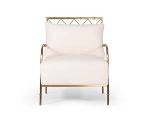 Divani Casa Ignacio - Glam White Velvet & Gold Accent Chair by VIG Furniture
