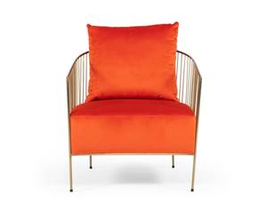 Modrest Loveland - Glam Orange Velvet Accent Chair by VIG Furniture