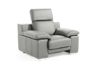 Estro Salotti Evergreen Modern Stone Grey Italian Leather Chair by VIG Furniture
