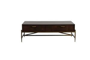 Modrest Shane - Modern Acacia & Brass Coffee Table by VIG Furniture