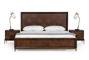 Modrest Shane - Modern Acacia & Brass Bed by VIG Furniture