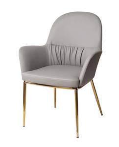 Modrest Blanton - Modern Grey Leatherette & Gold Accent Chair by VIG Furniture