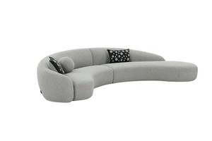 Divani Casa Allis - Glam Grey & Black Fabric Curved Sectional Sofa by VIG Furniture