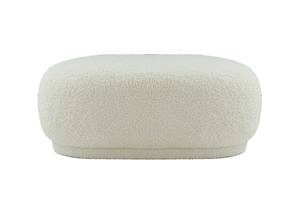 Divani Casa Kael - Contemporary White Sherpa Ottoman by VIG Furniture