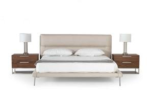 Modrest Bergeron - Contemporary Cream Woven Fabric Bed by VIG Furniture