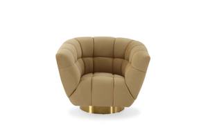 Divani Casa Granby - Glam Mustard & Gold Fabric Chair by VIG Furniture