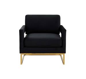 Modrest Edna - Modern Black Velvet & Gold Accent Chair by VIG Furniture