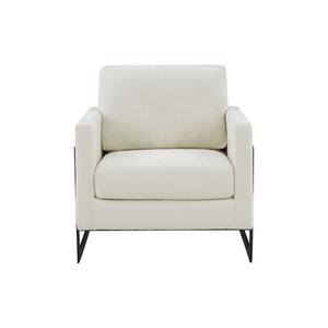 Modrest Prince - Contemporary Cream Fabric & Black Metal Accent Chair by VIG Furniture