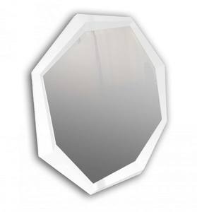A&X Octagon Modern White Crocodile Lacquer Mirror by VIG Furniture