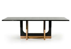 A&X Padua Modern Large Black Crocodile & Rosegold Dining Table by VIG Furniture
