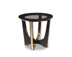 A&X Talin Modern Black Crocodile & Rosegold End Table by VIG Furniture