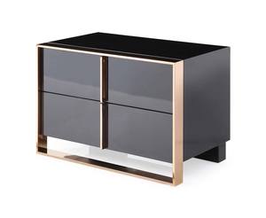 Nova Domus Cartier Modern Black & Rosegold Nightstand by VIG Furniture