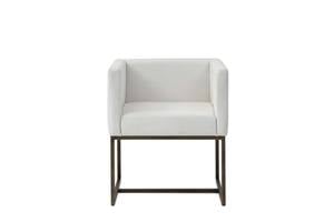 Modrest Marty - Modern Off-White & Copper Antique Brass Dining Chair by VIG Furniture
