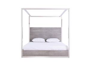 Modrest Arlene Modern Grey Elm & Stainless Steel Canopy Bed by VIG Furniture