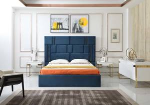 Modrest Adonis - Modern Blue Fabric Bed by VIG Furniture