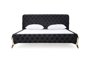 Modrest Legend Modern Black Velvet & Gold Bed by VIG Furniture