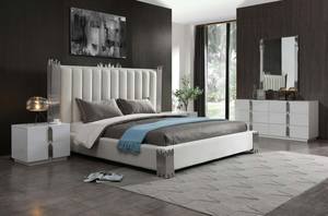 Modrest Token - Modern Cream & Stainless Steel Bed by VIG Furniture