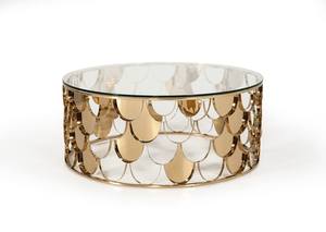 Modrest Javier Modern Glass & Gold Round Coffee Table by VIG Furniture