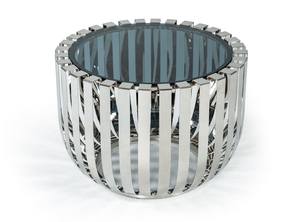 Modrest Cage Modern Stainless Steel End Table w/Glass Top by VIG Furniture