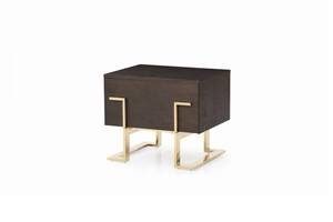 Modrest Moontide Modern Smoked Ash & Gold Nightstand by VIG Furniture