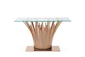 Modrest Paxton - Modern Glass & Rosegold Console Table by VIG Furniture