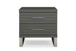 Modrest Splendor - Grey High Gloss Slatted Nightstand by VIG Furniture