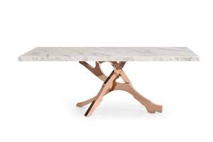 Modrest Legend - Modern White Marble & Rosegold Dining Table by VIG Furniture