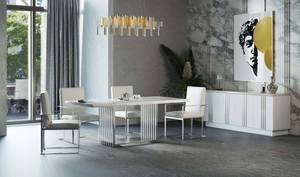 Modrest Kingsley Modern Marble & Stainless Steel Dining Table by VIG Furniture