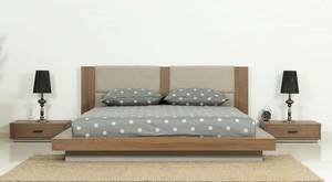 Nova Domus Fantasia - Contemporary Walnut & Grey Bed w/Two Nightstands by VIG Furniture