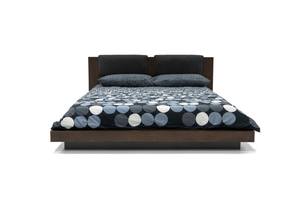Nova Domus Fantasia - Walnut/Dark Grey Bed & Two Nightstands by VIG Furniture