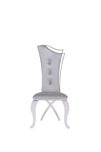 Modrest Bonnie Modern Grey Velvet & Stainless Steel Dining Chair (Set of 2) by VIG Furniture