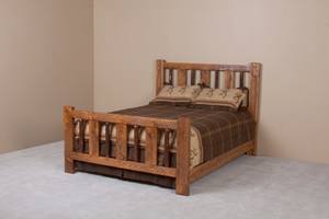 Rustic River Sawtooth Hickory Bed by Viking Log Furniture