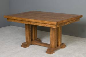 Barnwood Trestle Dining Table 42"x60" by Viking Log Furniture