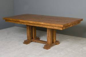 Barnwood Trestle Dining Table 42"x84" by Viking Log Furniture
