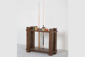 Barnwood Floor Cue Rack by Viking Log Furniture