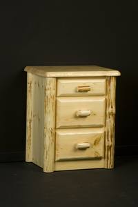 Wilderness Clear 3 Drawer Nightstand by Viking Log Furniture