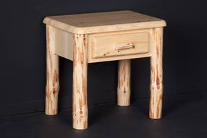 Wilderness Clear 1 Drawer Night Table by Viking Log Furniture