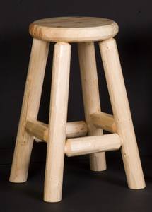 Northwoods Wood Seat Pub Stool 24" by Viking Log Furniture
