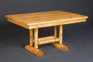 Log Trestle Dining Table 42"x72" by Viking Log Furniture