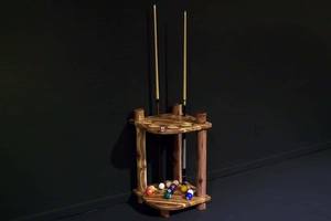 Red Cedar Clear Corner Cue Rack by Viking Log Furniture
