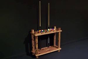 Red Cedar Clear Floor Cue Rack by Viking Log Furniture