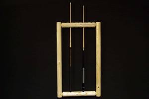 Log Wall Framed Cue Rack by Viking Log Furniture