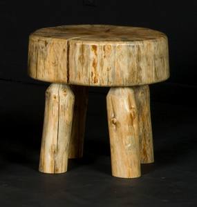 Log Sitting Stool by Viking Log Furniture