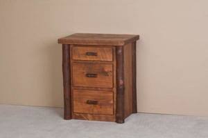 Sawtooth Hickory Honey Pine 3 Drawer Nightstand by Viking Log Furniture